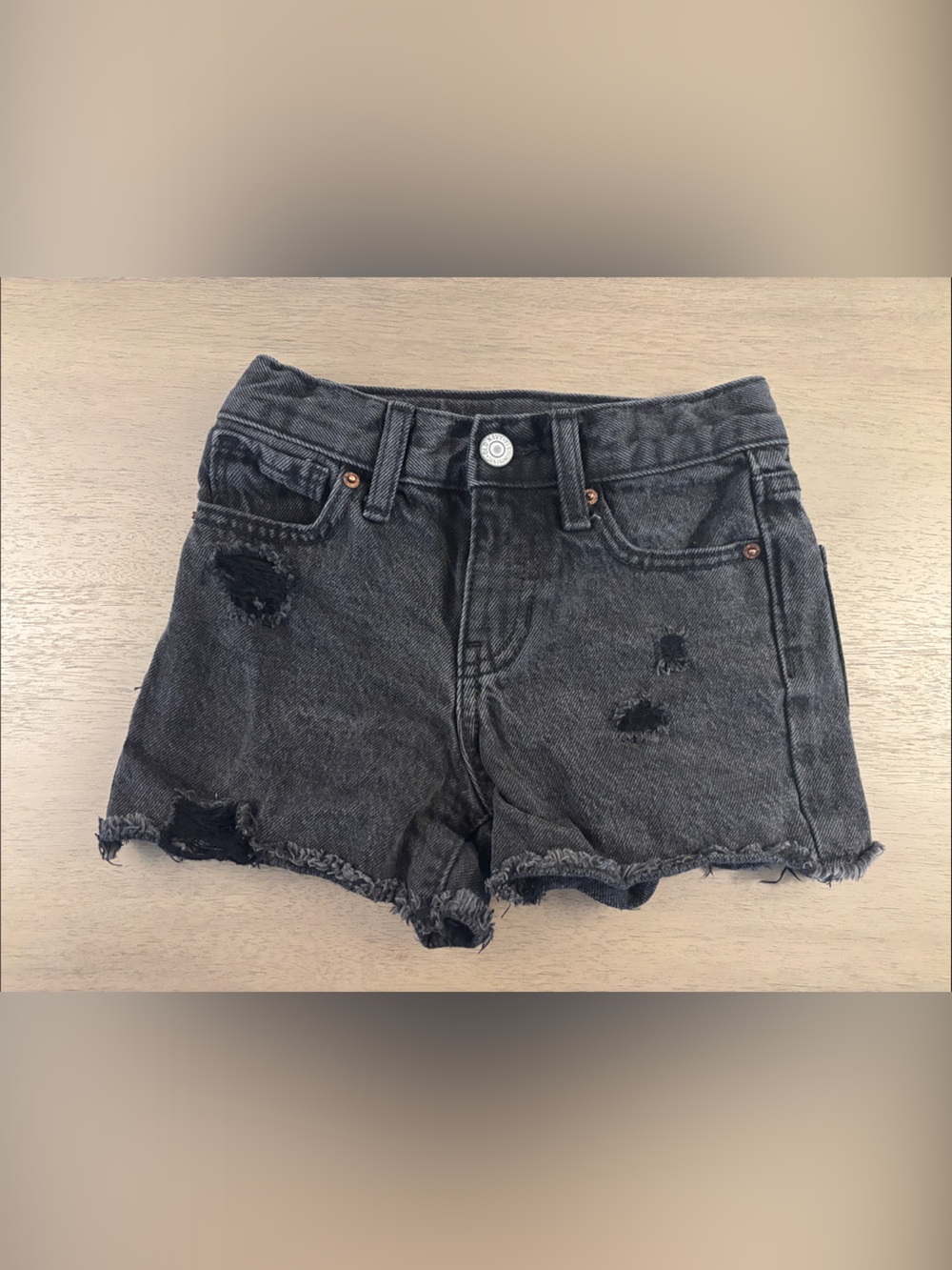 Old Navy Black Distressed Denim Kids Shorts